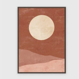 Boho Nr. 679 – Akustikbild mit Druck, 104 × 73 cm, dunkler Holzrahmen