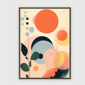 Boho Nr. 25 – Akustikbild mit Druck, 104 × 73 cm, dunkler Holzrahmen