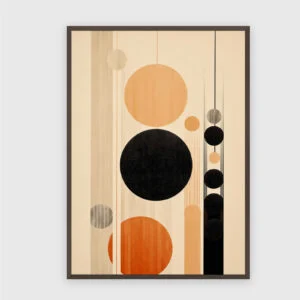 Boho Nr. 86 – Akustikbild mit Druck, 104 × 73 cm, dunkler Holzrahmen