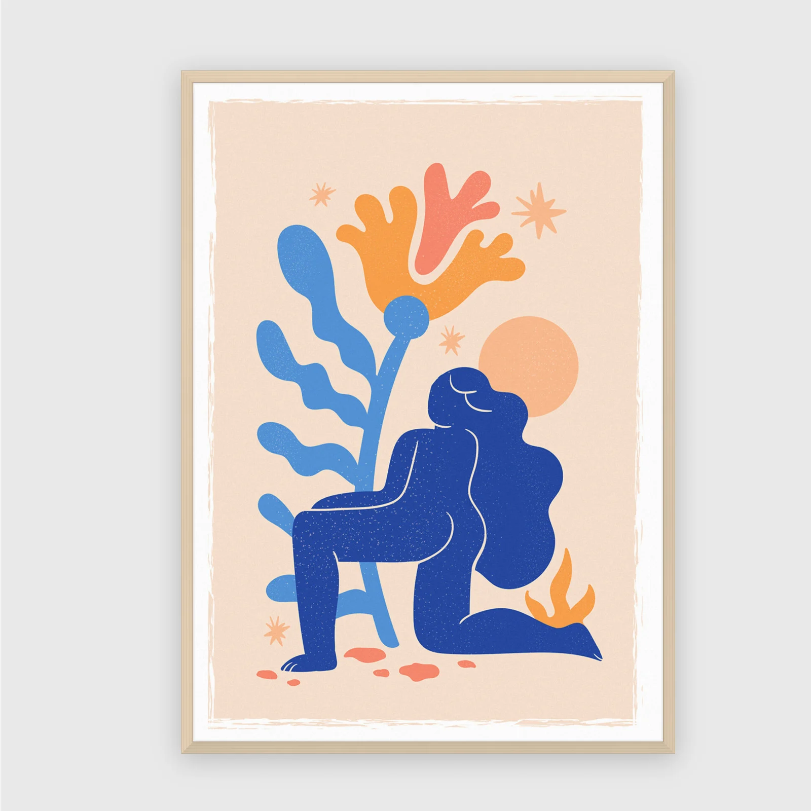 Matisse Nr. 96 – Akustikbild mit Druck, 104 × 73 cm, heller Holzrahmen