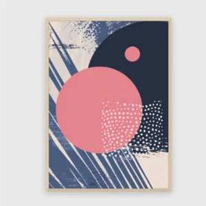 Boho Nr. 525 – Akustikbild mit Druck, 104 × 73 cm, heller Holzrahmen