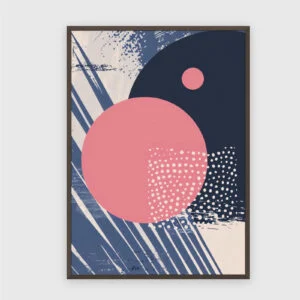 Boho Nr. 525 – Akustikbild mit Druck, 104 × 73 cm, dunkler Holzrahmen