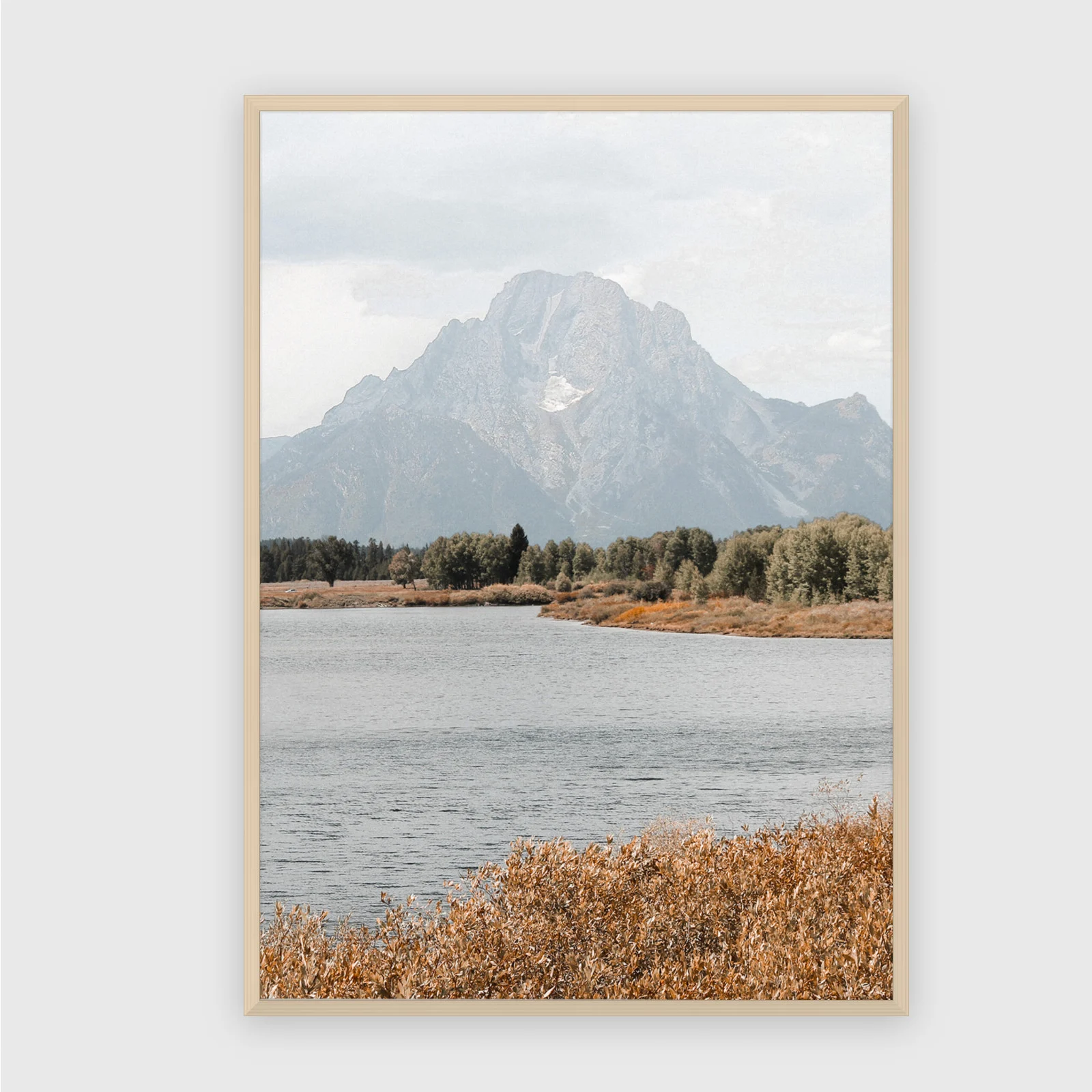 Natur Nr. 143 – Akustikbild mit Druck, 104 × 73 cm, heller Holzrahmen