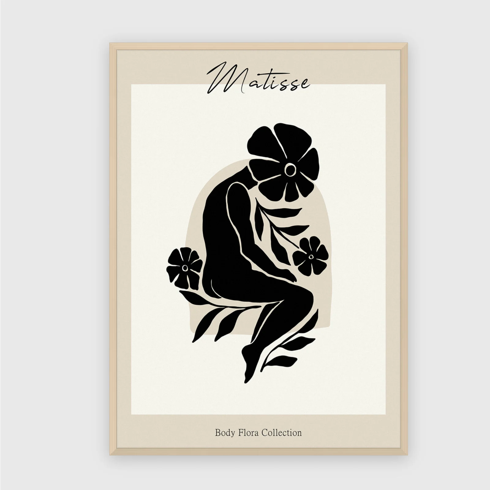 Matisse Nr. 483 – Akustikbild mit Druck, 104 × 73 cm, heller Holzrahmen