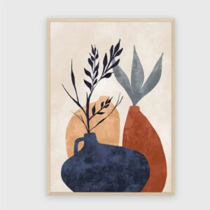 Boho Nr. 663 – Akustikbild mit Druck, 104 × 73 cm, heller Holzrahmen