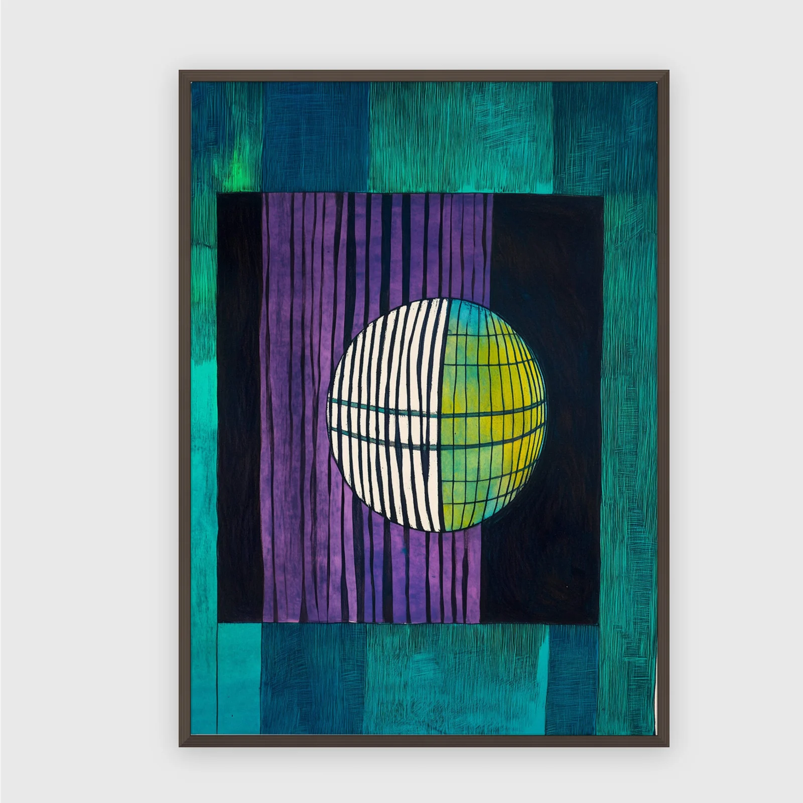 Modern Nr. 34 – Akustikbild mit Druck, 104 × 73 cm, dunkler Holzrahmen