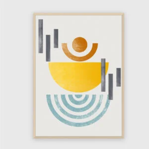 Boho Nr. 712 – Akustikbild mit Druck, 104 × 73 cm, heller Holzrahmen