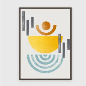 Boho Nr. 712 – Akustikbild mit Druck, 104 × 73 cm, dunkler Holzrahmen