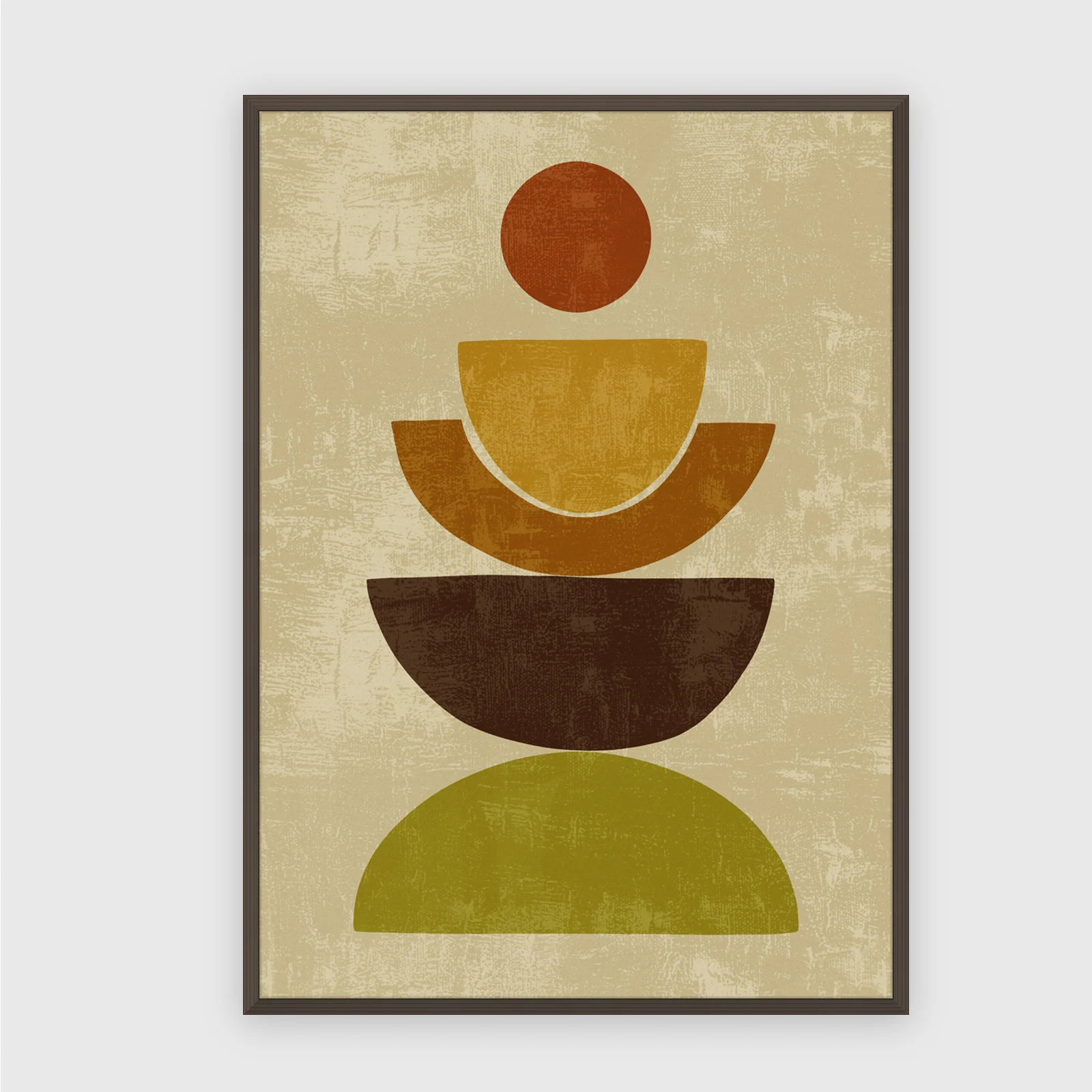 Boho Nr. 647 – Akustikbild mit Druck, 104 × 73 cm, dunkler Holzrahmen
