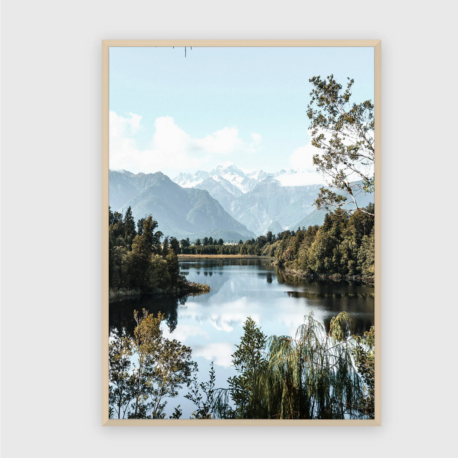 Natur Nr. 130 – Akustikbild mit Druck, 104 × 73 cm, heller Holzrahmen