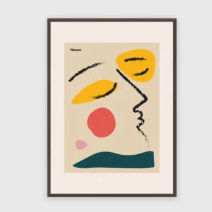 Picasso Nr. 4 – Akustikbild mit Druck, 104 × 73 cm, dunkler Holzrahmen