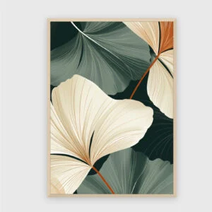 Boho Nr. 30 – Akustikbild mit Druck, 104 × 73 cm, heller Holzrahmen