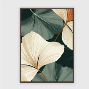 Boho Nr. 30 – Akustikbild mit Druck, 104 × 73 cm, dunkler Holzrahmen
