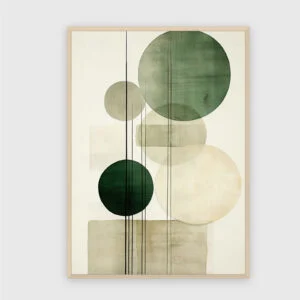 Boho Nr. 190 – Akustikbild mit Druck, 104 × 73 cm, heller Holzrahmen