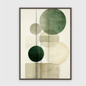 Boho Nr. 190 – Akustikbild mit Druck, 104 × 73 cm, dunkler Holzrahmen