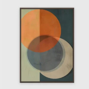 Boho Nr. 505 – Akustikbild mit Druck, 104 × 73 cm, dunkler Holzrahmen