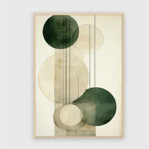 Boho Nr. 183 – Akustikbild mit Druck, 104 × 73 cm, heller Holzrahmen
