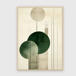 Boho Nr. 195 – Akustikbild mit Druck, 104 × 73 cm, heller Holzrahmen