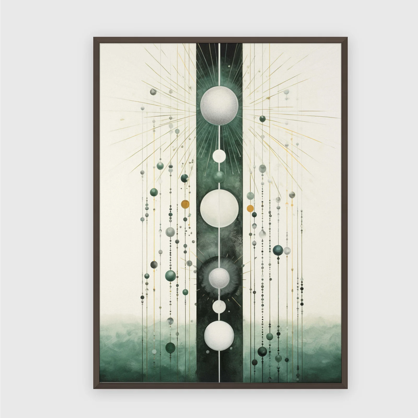 Boho Nr. 103 – Akustikbild mit Druck, 104 × 73 cm, dunkler Holzrahmen