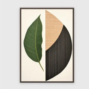 Boho Nr. 24 – Akustikbild mit Druck, 104 × 73 cm, dunkler Holzrahmen