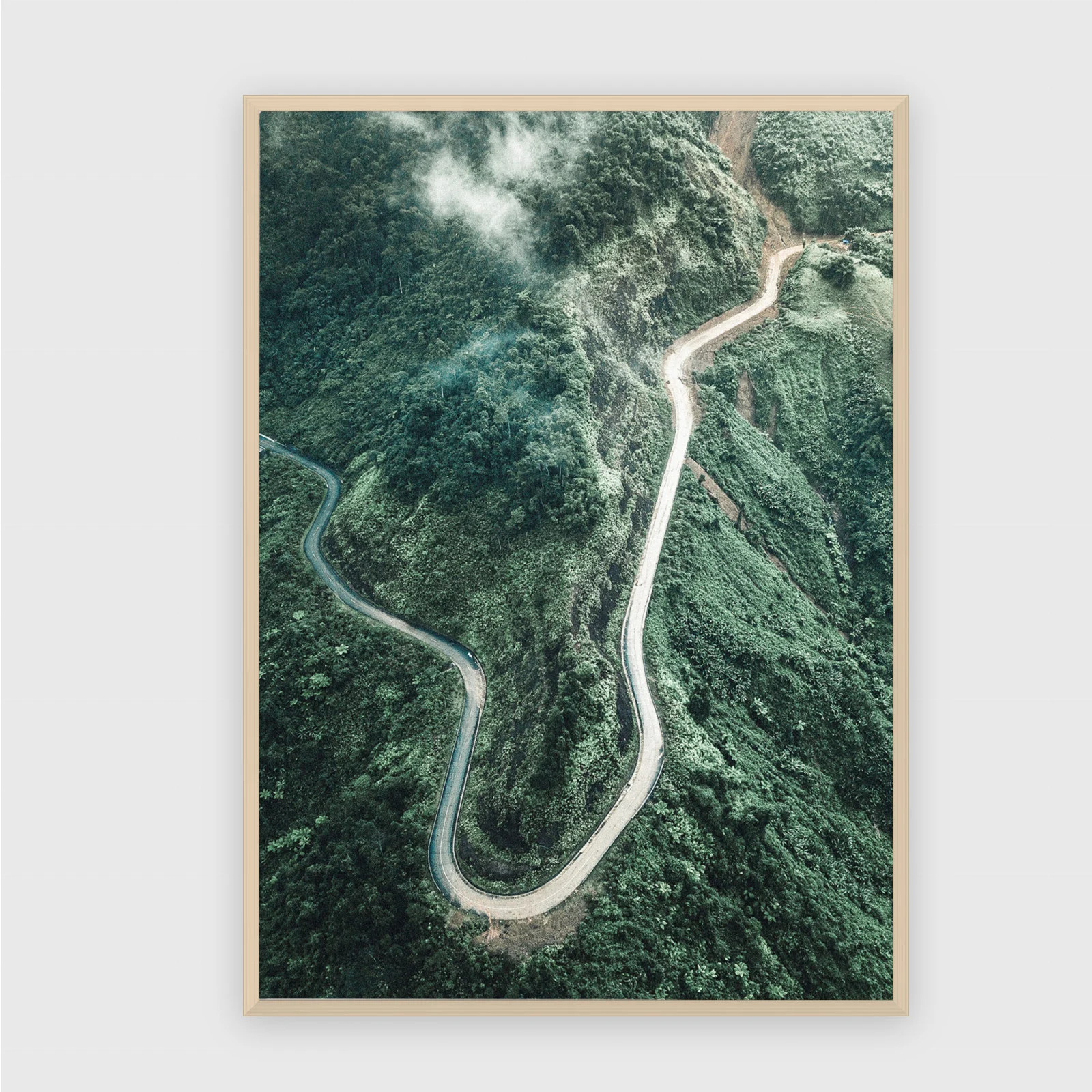 Natur Nr. 161 – Akustikbild mit Druck, 104 × 73 cm, heller Holzrahmen
