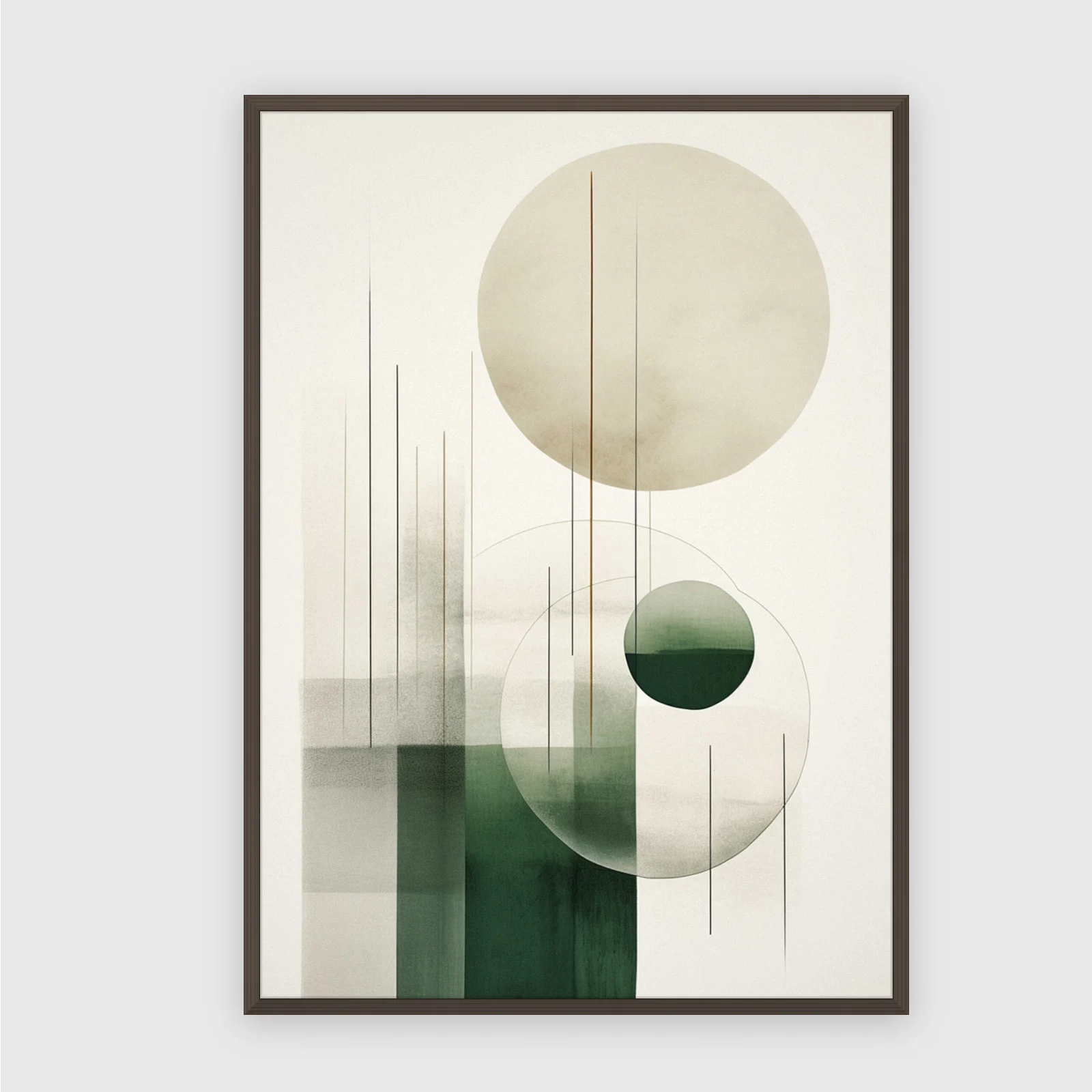 Boho Nr. 177 – Akustikbild mit Druck, 104 × 73 cm, dunkler Holzrahmen