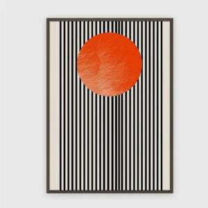 Boho Nr. 468 – Akustikbild mit Druck, 104 × 73 cm, dunkler Holzrahmen