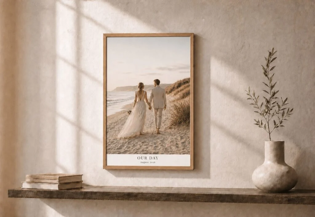 Akustikbild mit eigenem Foto im Wohnzimmer