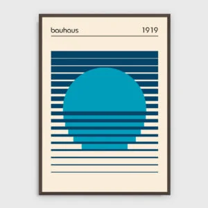 Bauhaus Nr. 167 – Akustikbild mit Druck, dunkler Holzrahmen