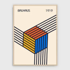 Bauhaus Nr. 327 – Akustikbild mit Druck, heller Holzrahmen