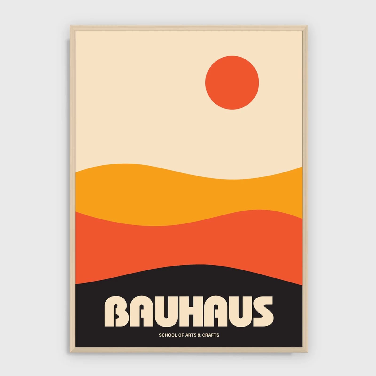 Bauhaus Nr. 208 – Akustikbild mit Druck, heller Holzrahmen