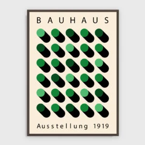 Bauhaus Nr. 57 – Akustikbild mit Druck, dunkler Holzrahmen