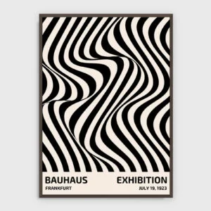 Bauhaus Nr. 258 – Akustikbild mit Druck, dunkler Holzrahmen
