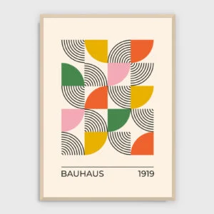 Bauhaus Nr. 232 – Akustikbild mit Druck, heller Holzrahmen