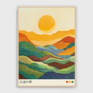 Japanisch Nr. 86 – Akustikbild mit Druck, heller Holzrahmen