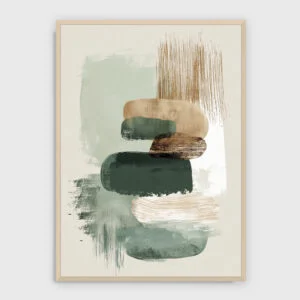 Organic Nr. 5 – Akustikbild mit Druck, heller Holzrahmen