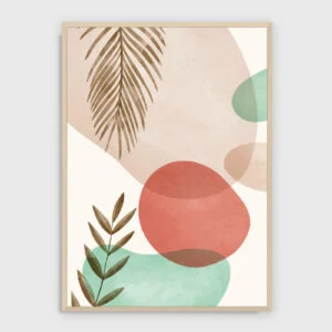 Organic Nr. 124 – Akustikbild mit Druck, heller Holzrahmen