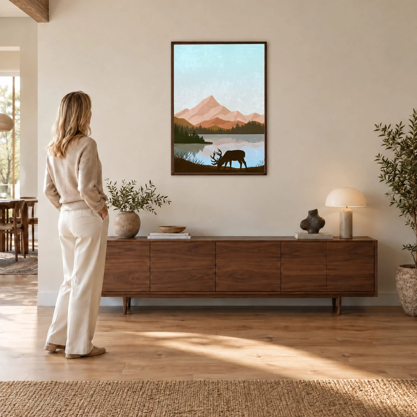 Boho Nr. 603 – Akustikbild mit Druck, 104 × 73 cm