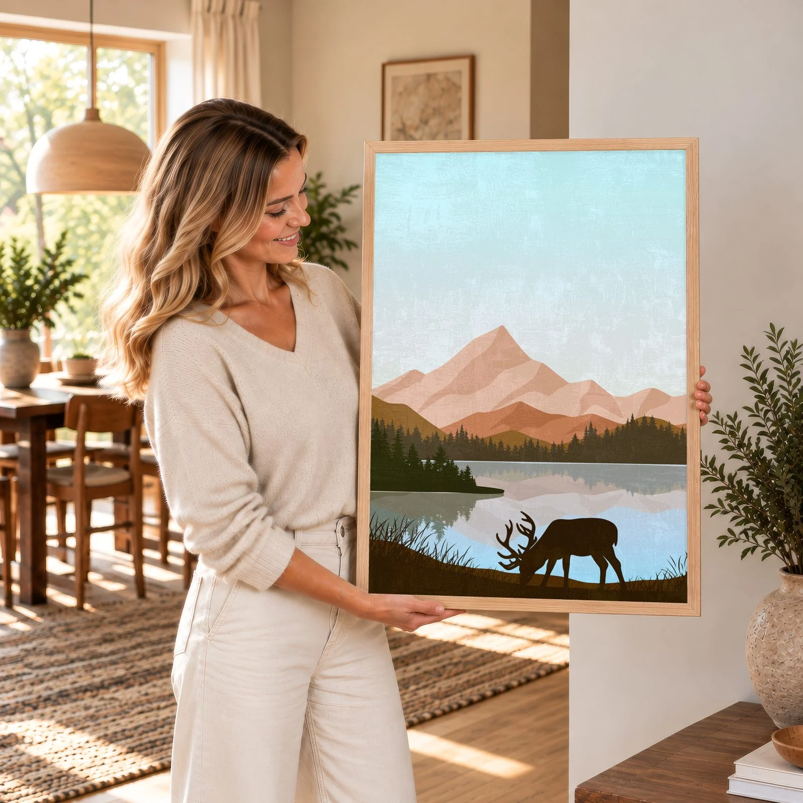 Boho Nr. 603 – Akustikbild mit Druck, 104 × 73 cm