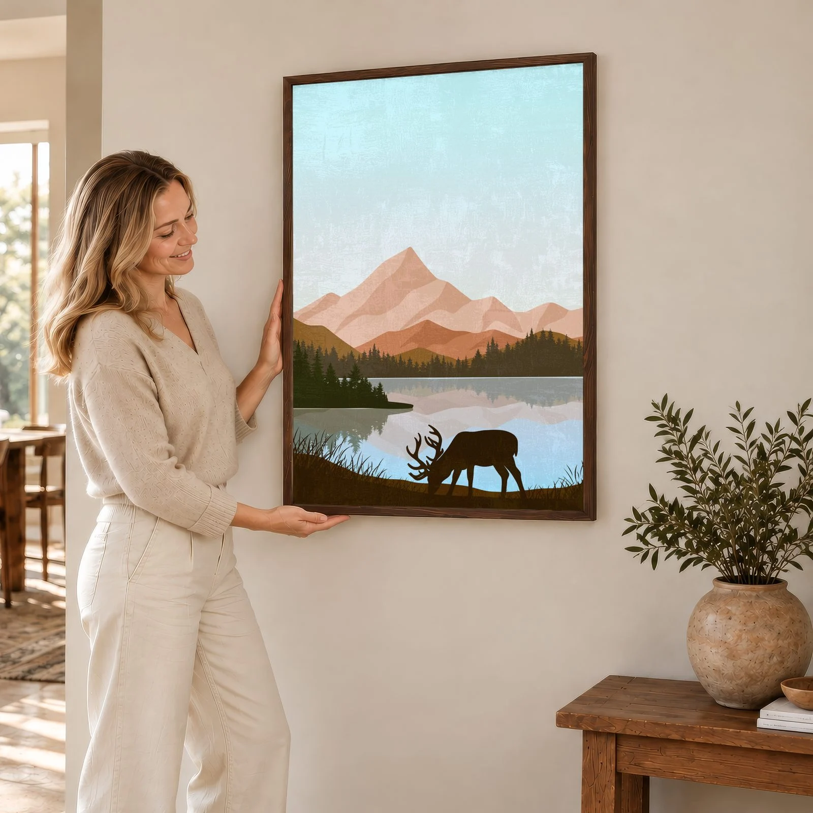 Boho Nr. 603 – Akustikbild mit Druck, 104 × 73 cm