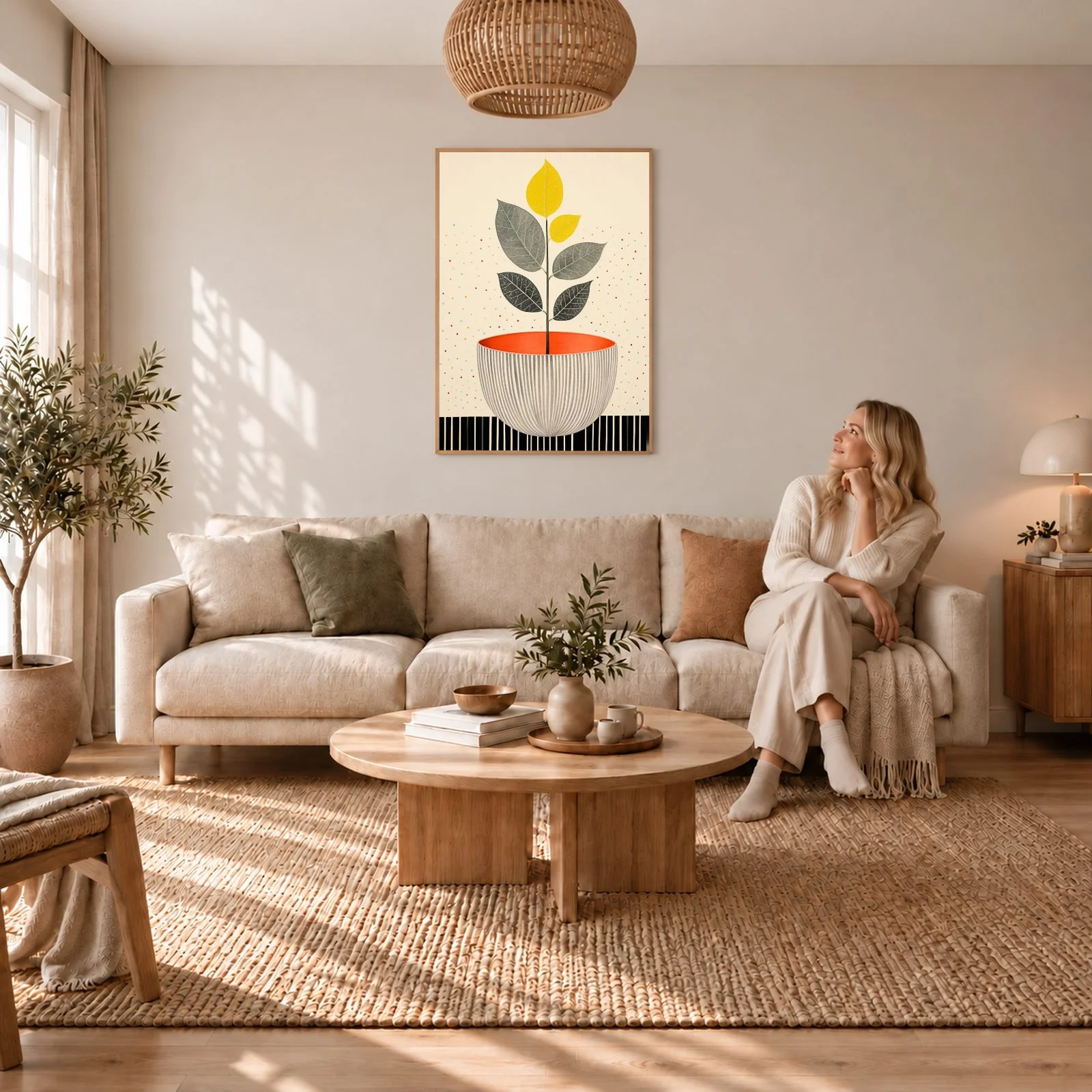 Boho Nr. 148 – Akustikbild mit Druck, 104 × 73 cm