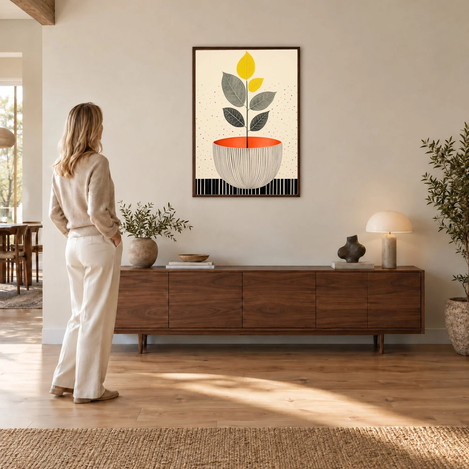 Boho Nr. 148 – Akustikbild mit Druck, 104 × 73 cm