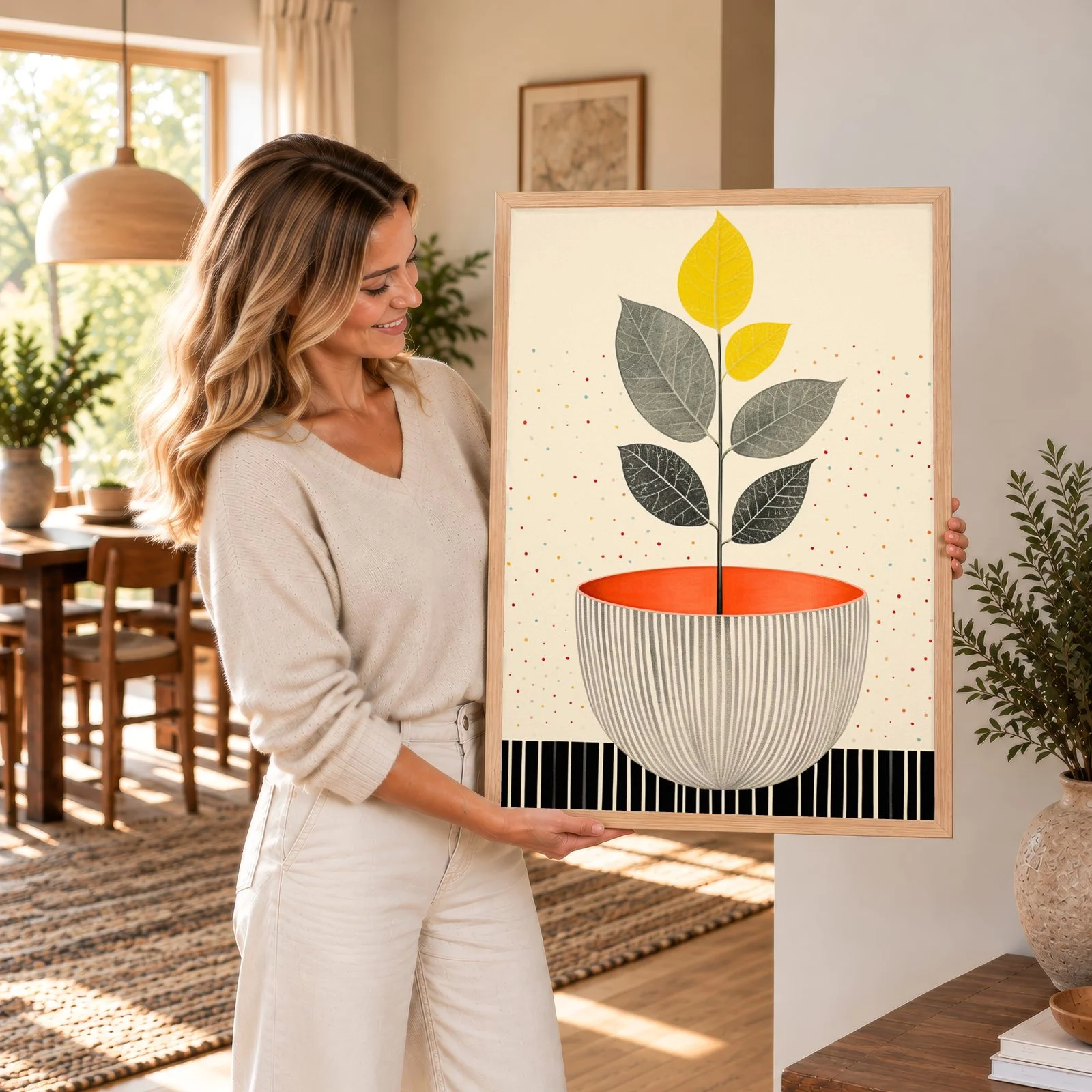 Boho Nr. 148 – Akustikbild mit Druck, 104 × 73 cm