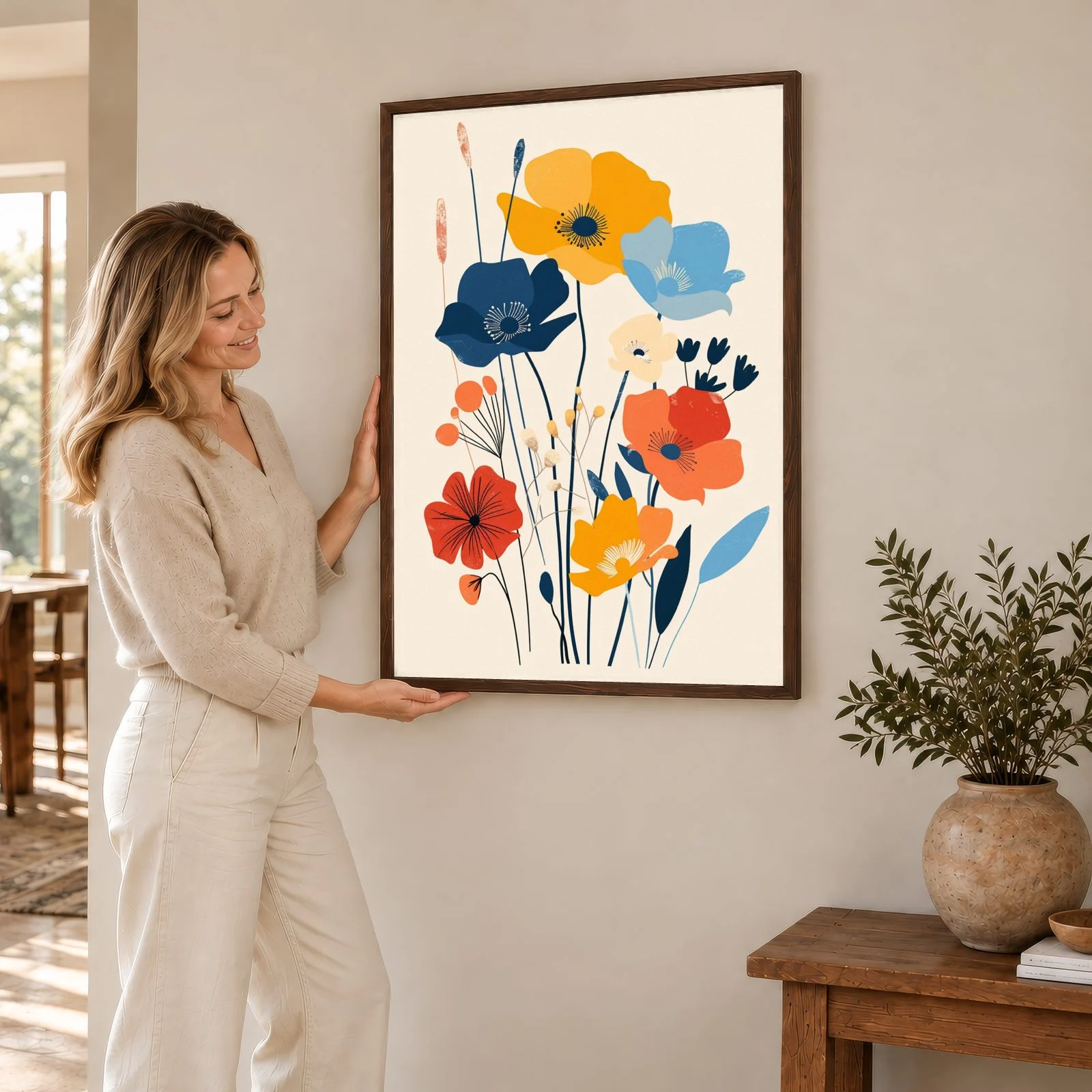 Blume Nr. 0130 – Akustikbild mit Druck, 104 × 73 cm