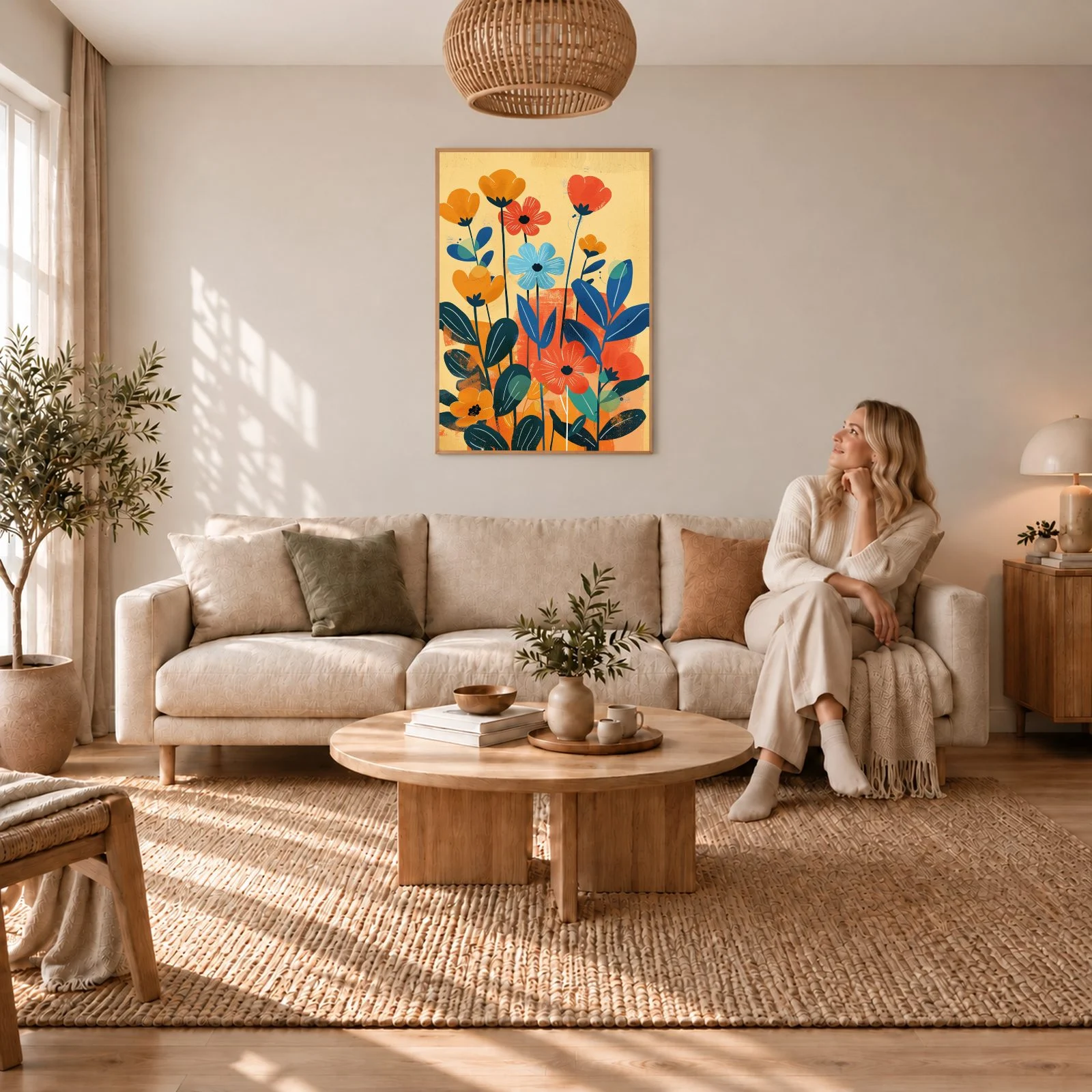 Blume Nr. 059 – Akustikbild mit Druck, 104 × 73 cm