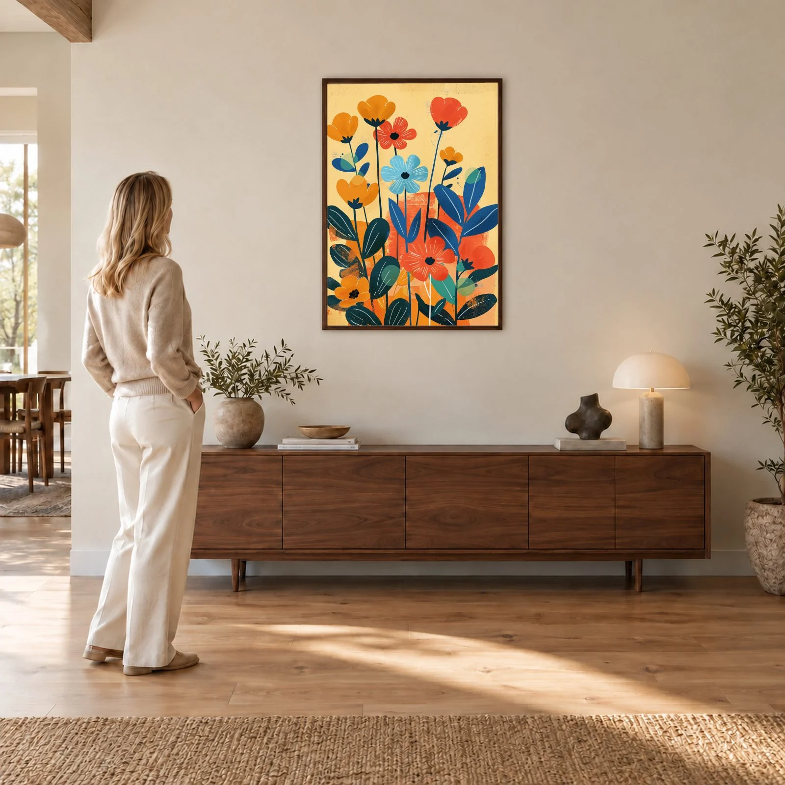 Blume Nr. 059 – Akustikbild mit Druck, 104 × 73 cm