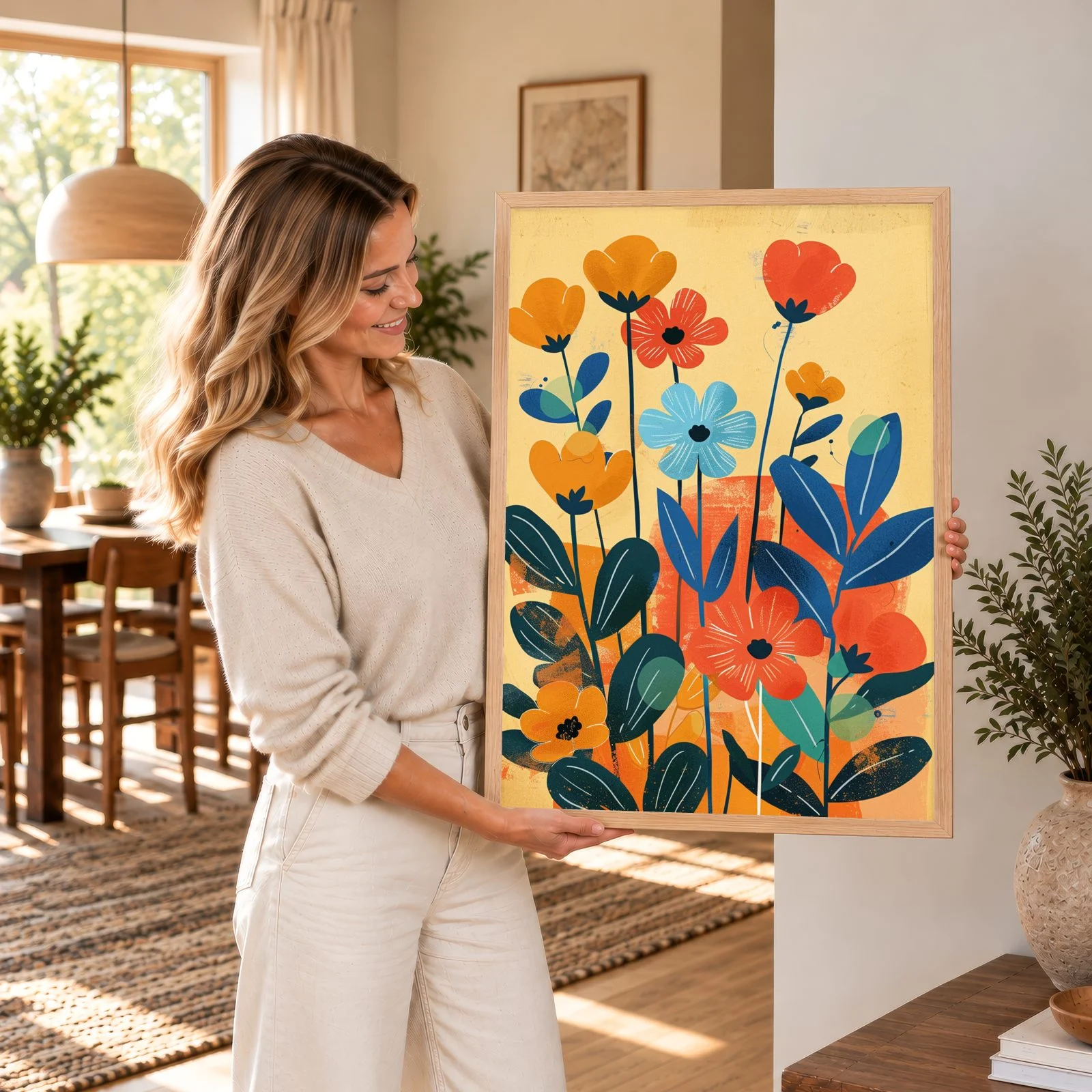 Blume Nr. 059 – Akustikbild mit Druck, 104 × 73 cm