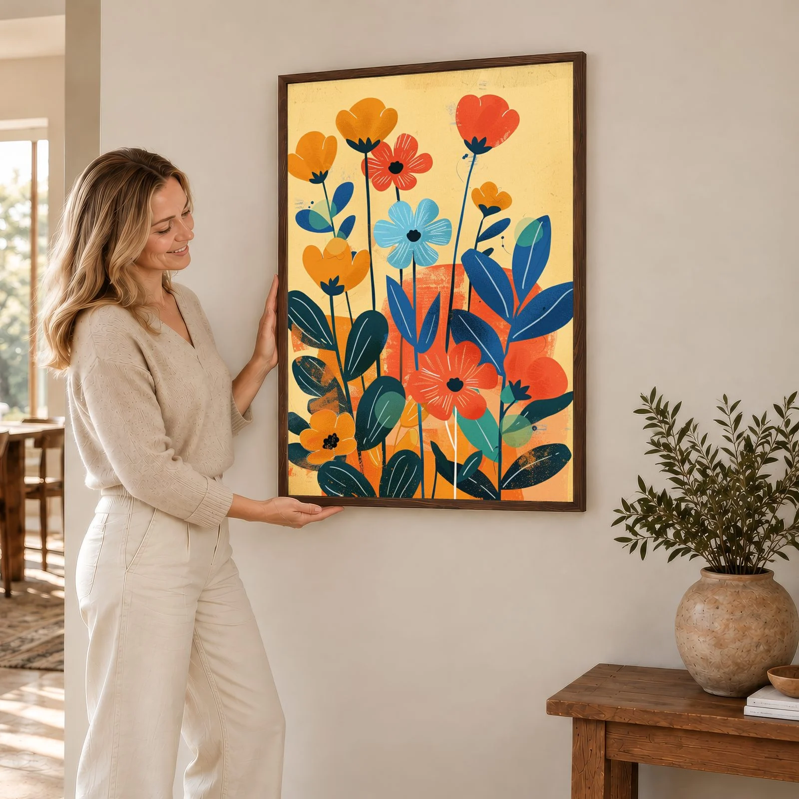 Blume Nr. 059 – Akustikbild mit Druck, 104 × 73 cm