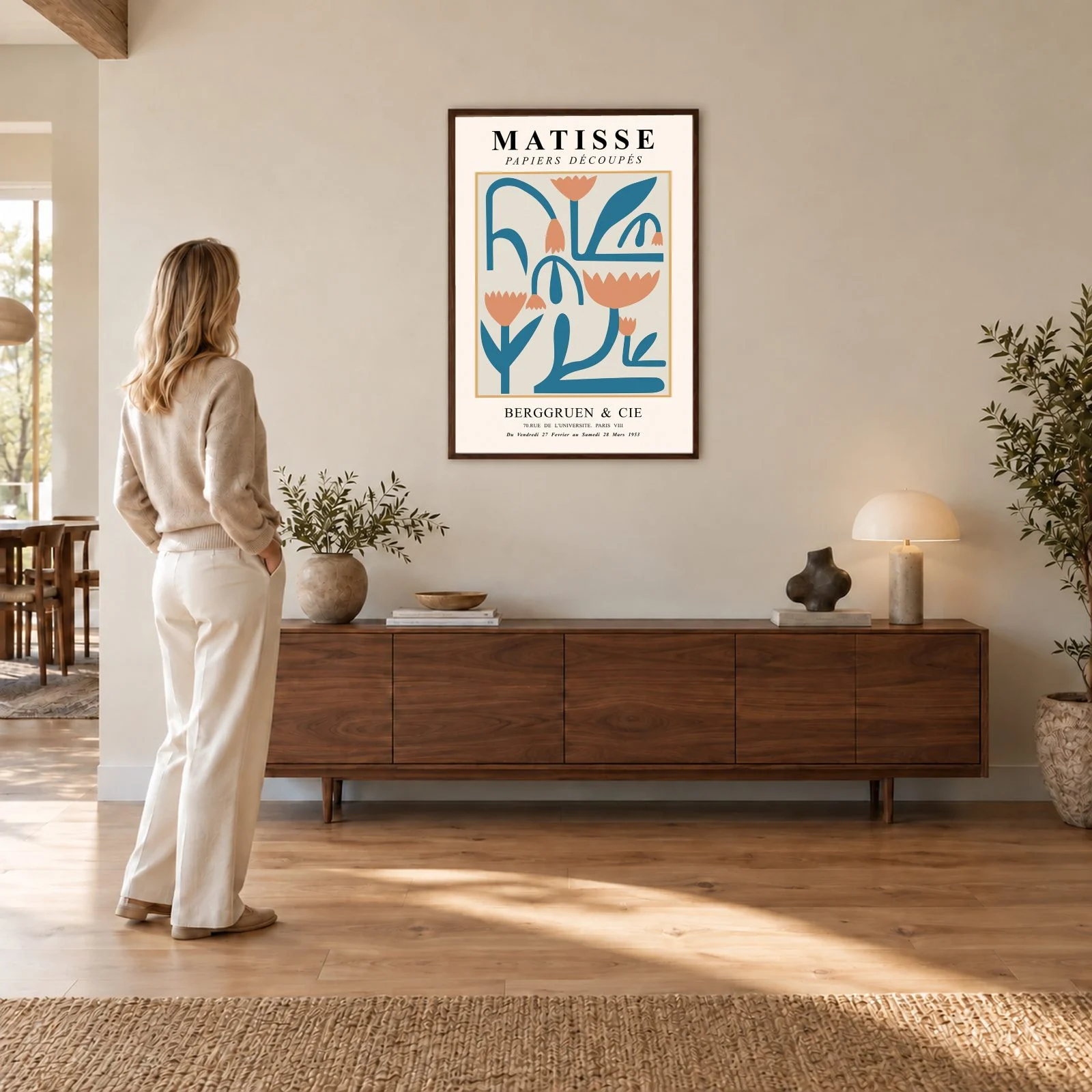 Matisse Nr. 221 – Akustikbild mit Druck, 104 × 73 cm