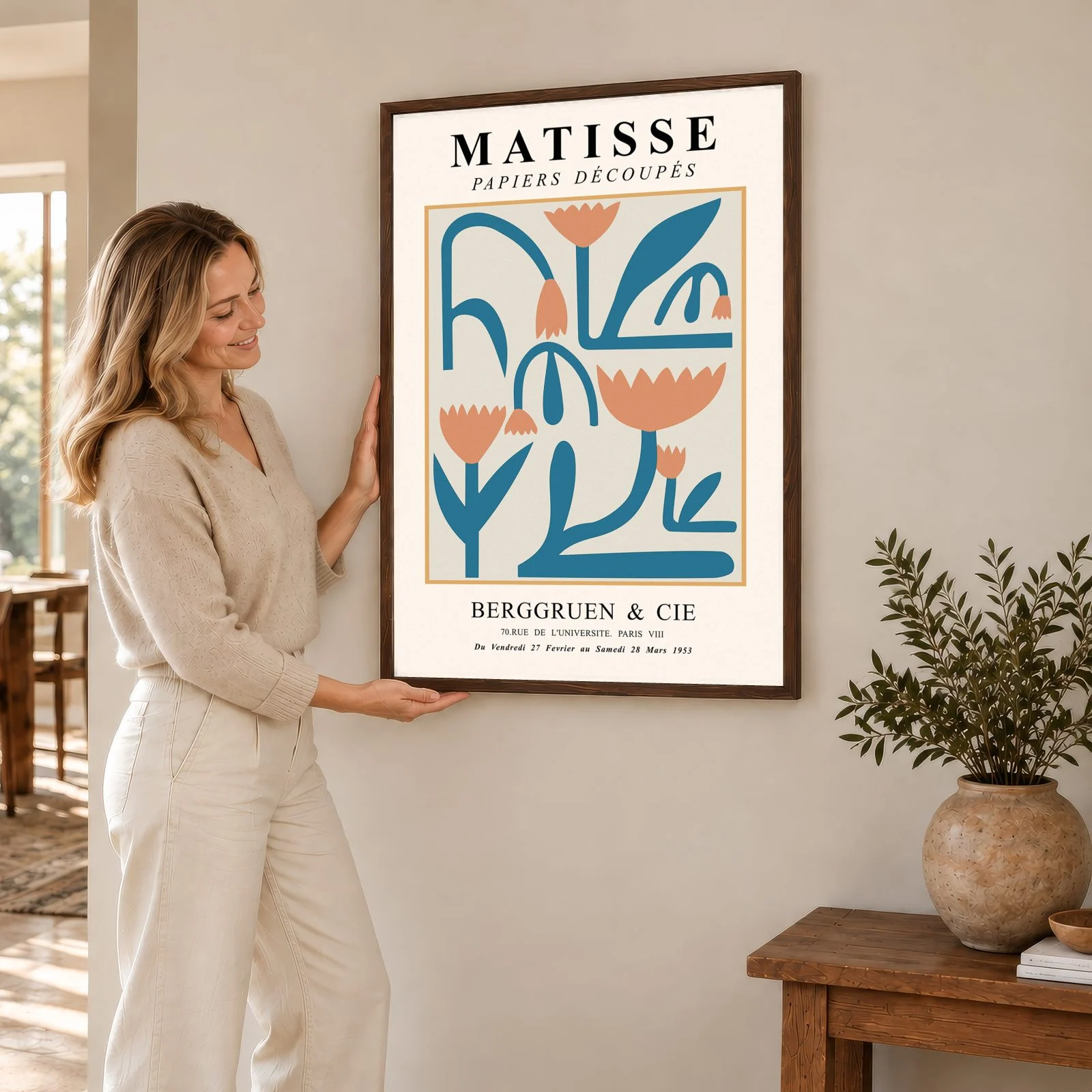 Matisse Nr. 221 – Akustikbild mit Druck, 104 × 73 cm